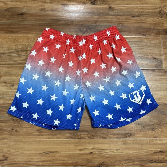 Baseball Lifestyle 101 Gradient Shorts Freedom YL Boys Large HTF Stars RWB USA - Picture 1 of 4